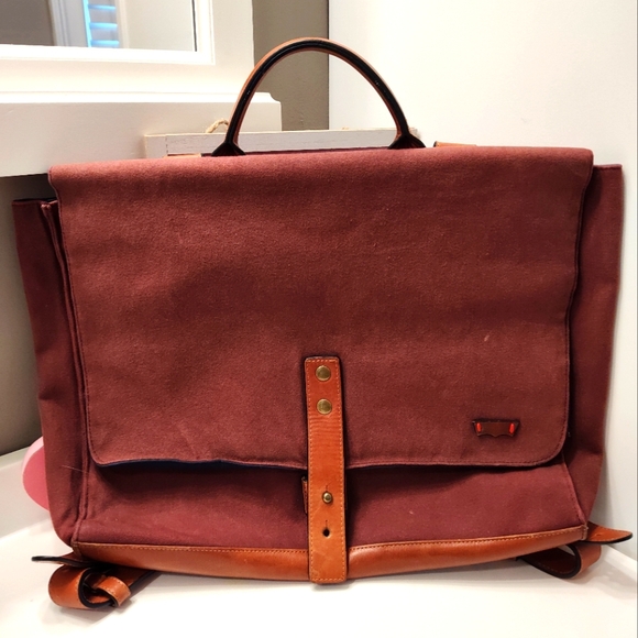 🥰 EUC Levi’s Brand Unisex Use Canvas/Genuine Leather Trim Oversized Backpack, L - Picture 13 of 14